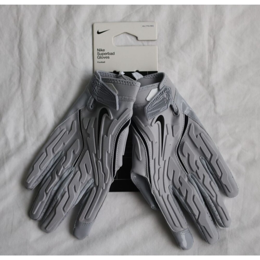 Nike Superbad 7.0 Football Gloves Men's XXL Gray Black HF0311-088 NWT $80